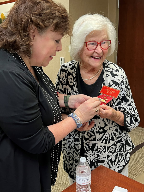 Rachel Clarke gives 50 year pin